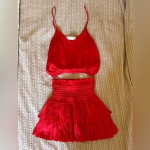 Pants Store Red Skirt & Tank Set